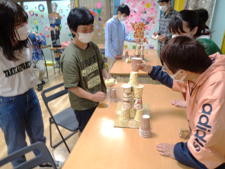 紙コップタワー　誕生日会ゲーム　東村山社会福祉センター
